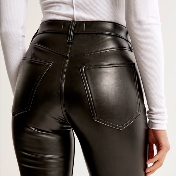 Abercrombie Ultra High Rise Straight Ankle Leather Jean - Picture 5 of 8